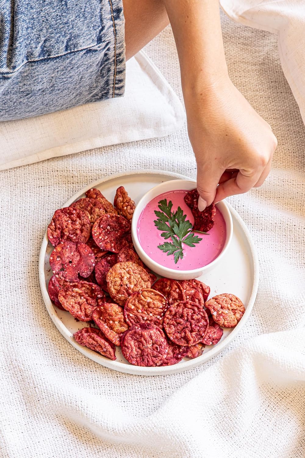 Super Natural Snack Pressed Veggie Crisps- Beet 12/2oz bags 11g protein | 9 simple ingredients | Baked Not Fried | Vegan/Plant Based | Non-GMO | Gluten Free |Iron and Potassium