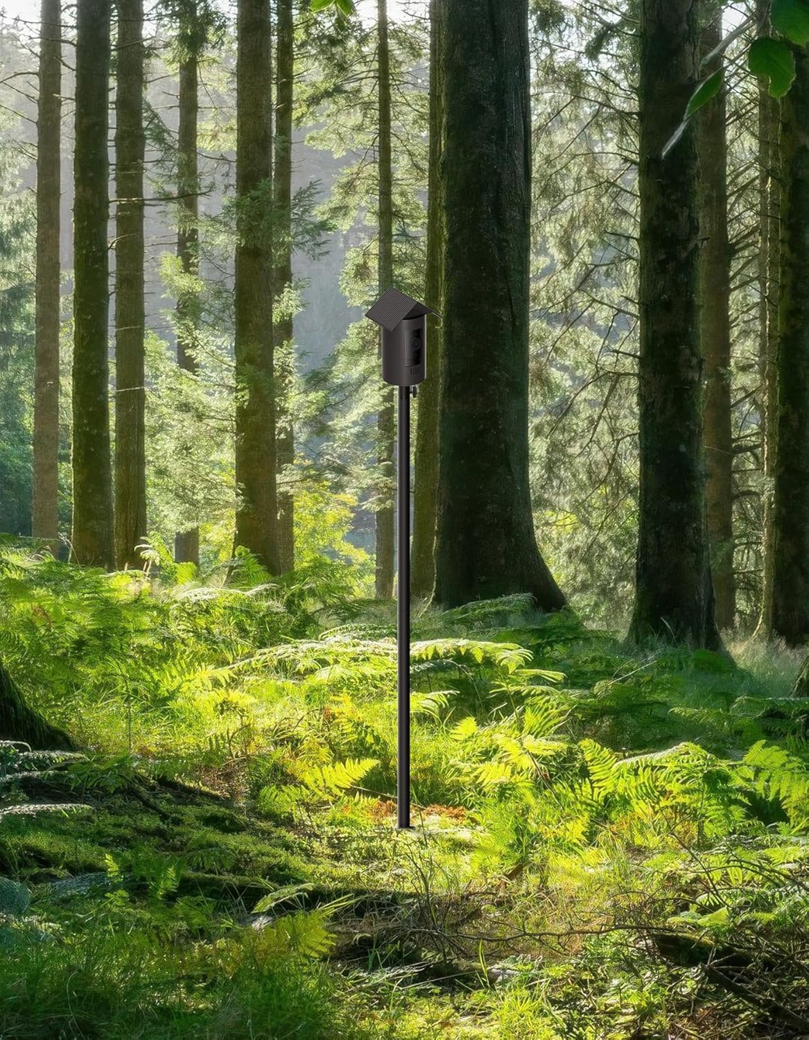 Ground Stake Mount with Weatherproof Silicon Cover for Ring Stick Up Cam Battery&Outdoor Cam Plus,Heavy-Duty Metal Yard Spike Camera Mount for Soft Ground,Garden,Lawns&Soil,Adjust Height Outdoor Stand