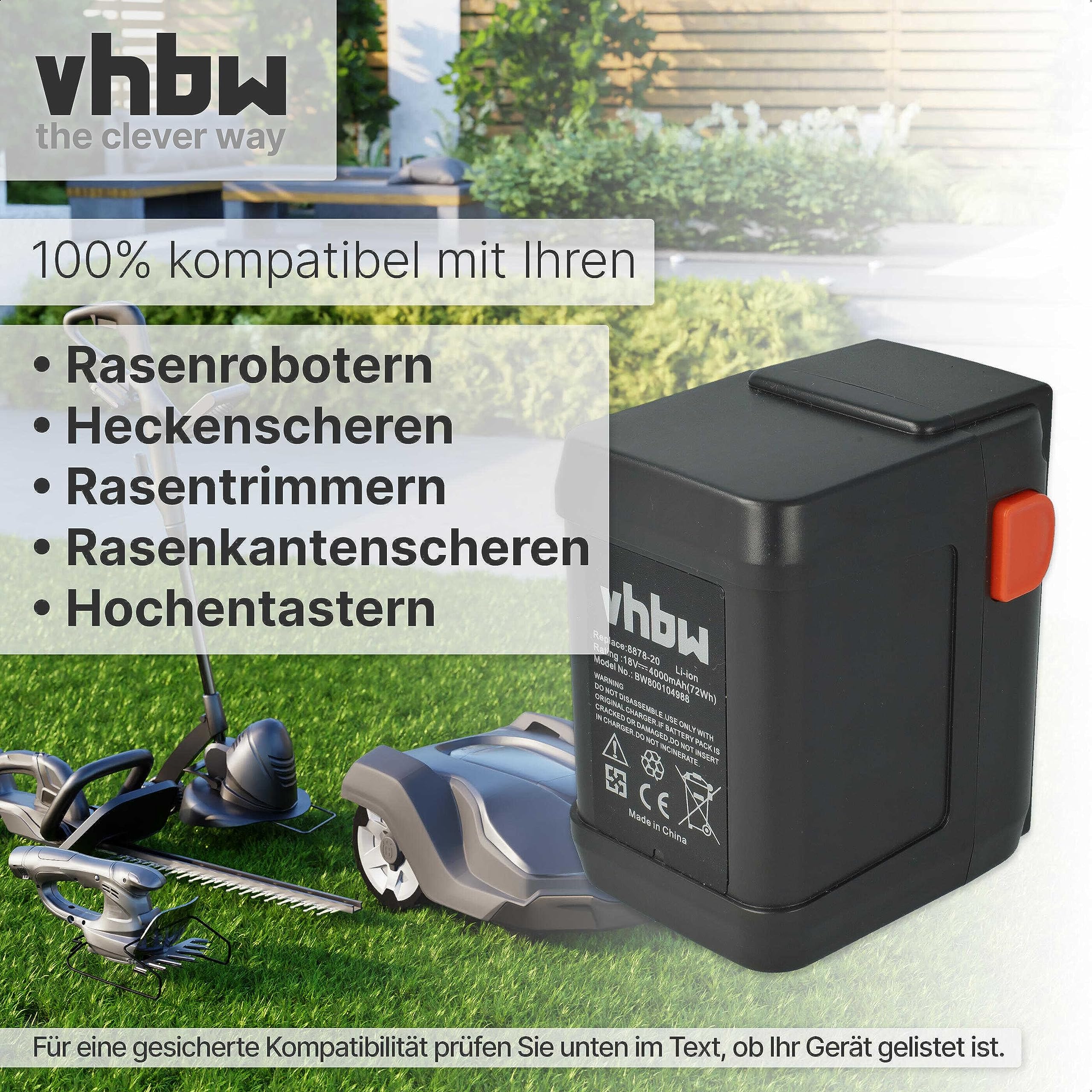 vhbw Akumulator pasujący do akumulatorowych nożyc do żywopłotu Gardena EasyCut 50-Li/EasyCut Li-18/50, 8873, 8877 jak 8835, 8835-20, 8839, 8839-20 - (litowo-jonowy, 400 mAh, 18 V)