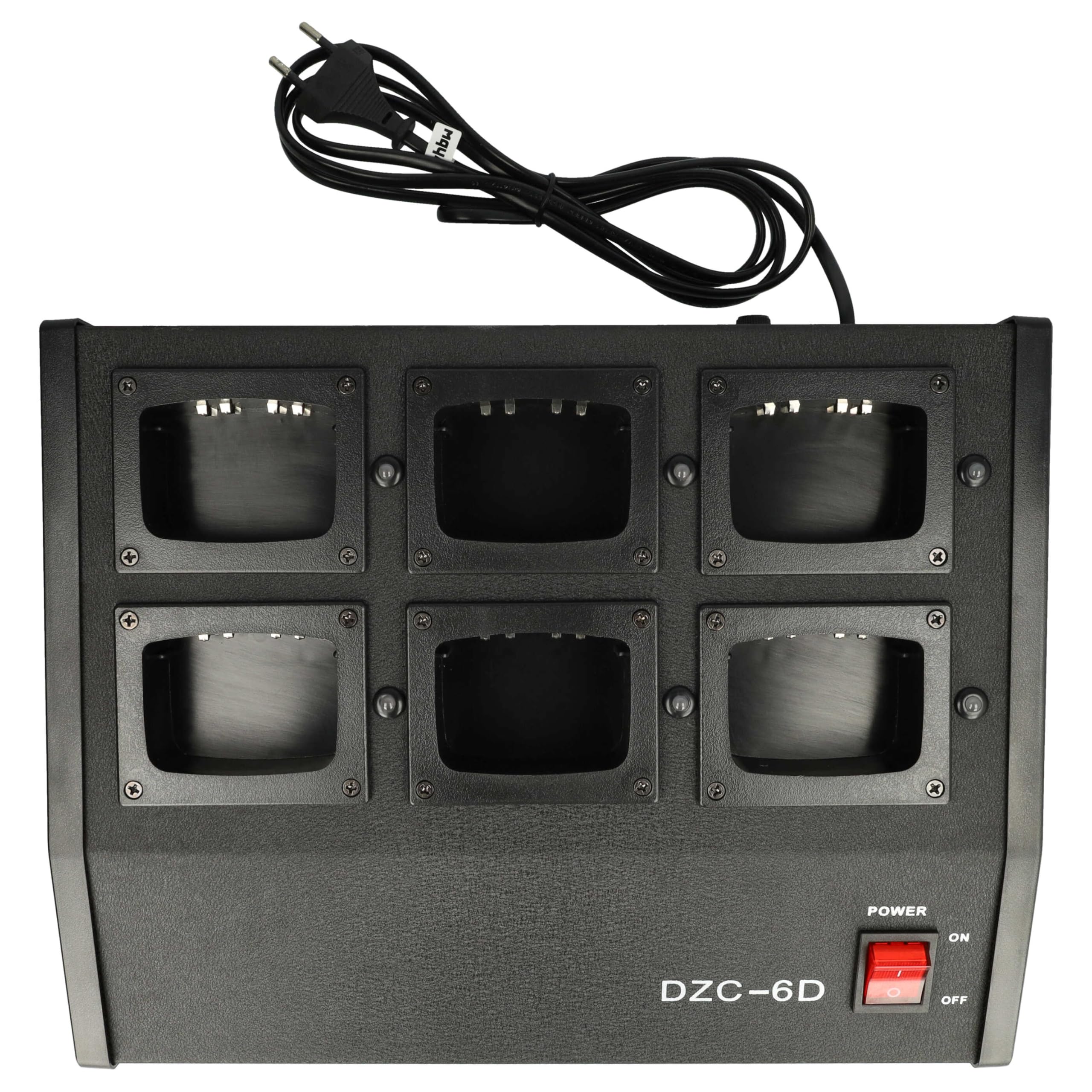 vhbw Caricabatterie 6 vani compatibile con Motorola GP540, GP340, GP360, GP320, GP380 batterie per radio - Stazione di ricarica, 9,6V, 0,5-0,9A