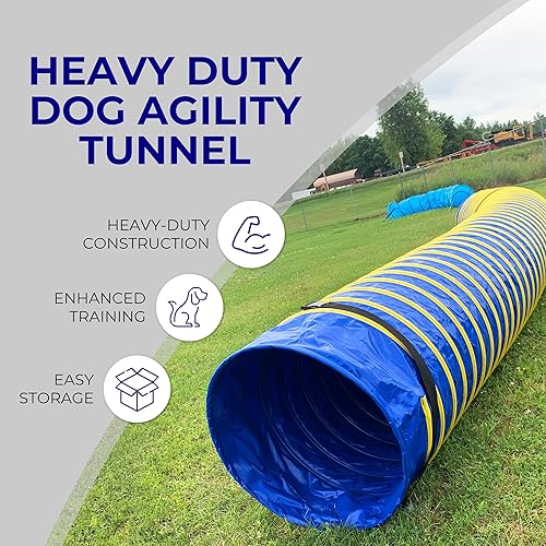 Miniatura 2 de ActiveDogs - Equipo de entrenamiento de agilidad para perros – Túnel de competencia resistente de 12 pies con paso de 4 pulgadas para perros al aire
