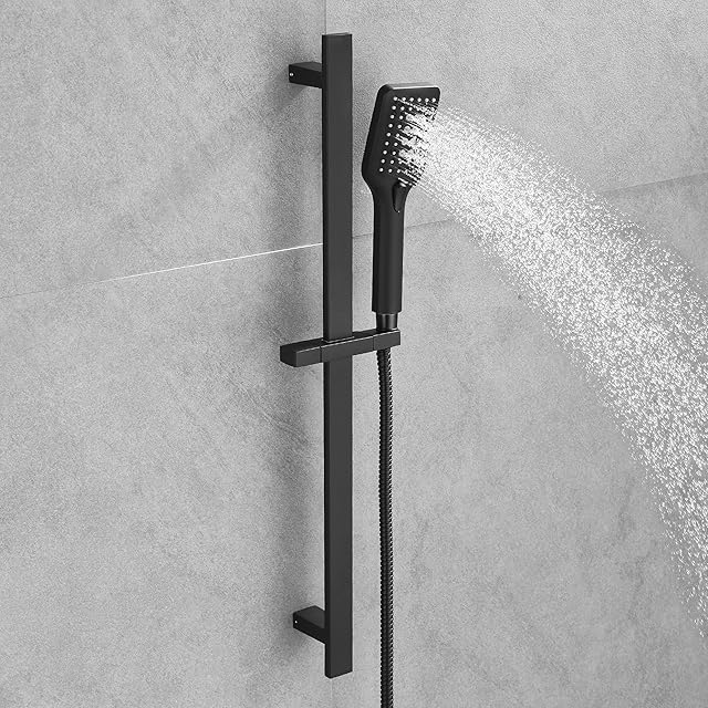 GERUIKE 3 Water Spray Modes Bathroom Handheld Shower Head Kit with Stainless Steel Hose and Adjustable Slide Bars Shower System Set for Home and Gym Use