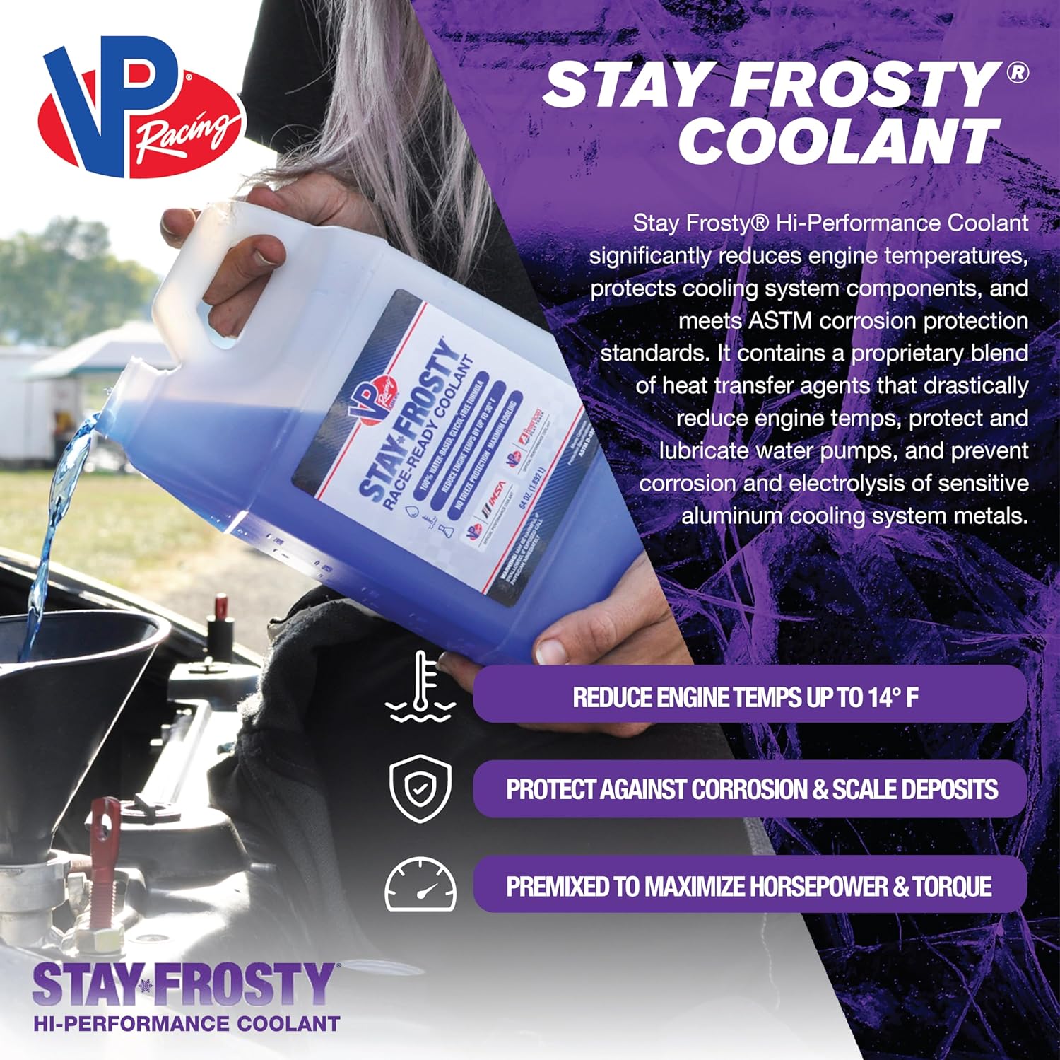 VP Racing Fuels 2087 Stay Frosty Hi-Performance Coolant, 64 Ounces (2 Pack)