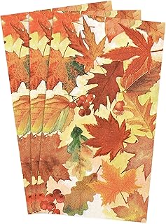 100 Pcs Thanksgiving Napkins 3 Ply Fall Paper Guest Napkins for Bathroom Maple Leaves Dinner Napkins for Home Kitchen Dinner Powder Room Paper Towels for Autumn Fall Thanksgiving Holiday