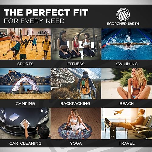 Miniatura 6 de Juego de toallas de microfibra para viajes y deportes, secado rápido, superabsorbente, compacto, ligero, para camping, senderismo, playa, yoga,