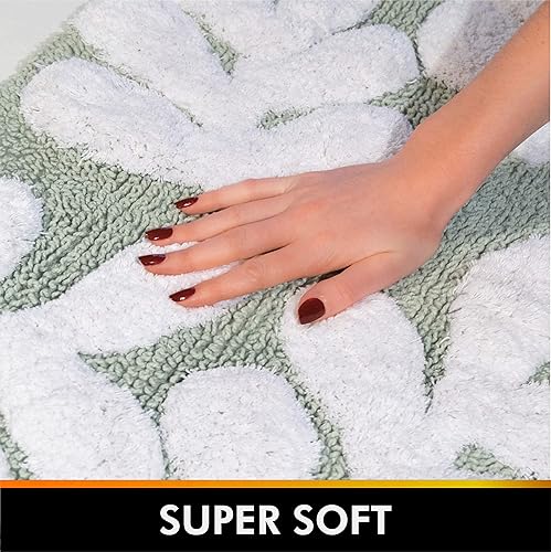 Miniatura 10 de Chesapeake Monte Carlo - Juego de 2 alfombras de baño de piedra lunar y blanco 35142 (21 x 34 pulgadas y 17 x 24 pulgadas)