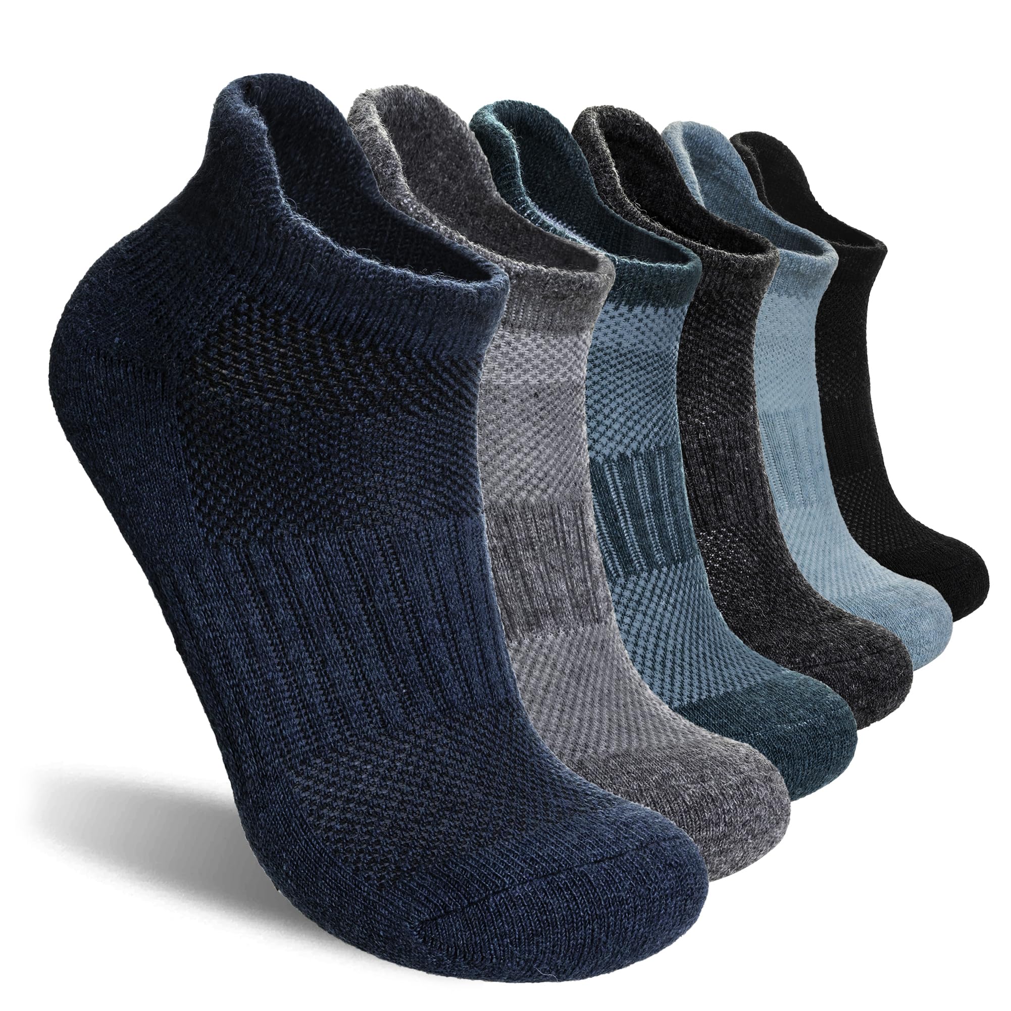 Merino Wool Ankle Hiking Socks For Men Women No Show Running Athletic Support Thick Cushioned Breathable Socks 6