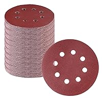 Vista 29 de WORKPRO 50 discos de lija de grano 60 – Papel de lija de 5 pulgadas con 8 agujeros de gancho y bucle para lijadora orbital aleatoria