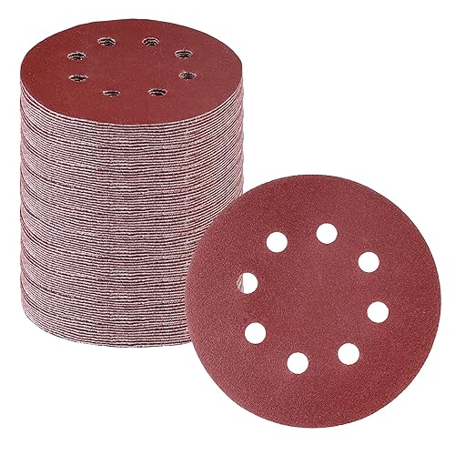 Miniatura 29 de WORKPRO 50 discos de lija de grano 60 – Papel de lija de 5 pulgadas con 8 agujeros de gancho y bucle para lijadora orbital aleatoria