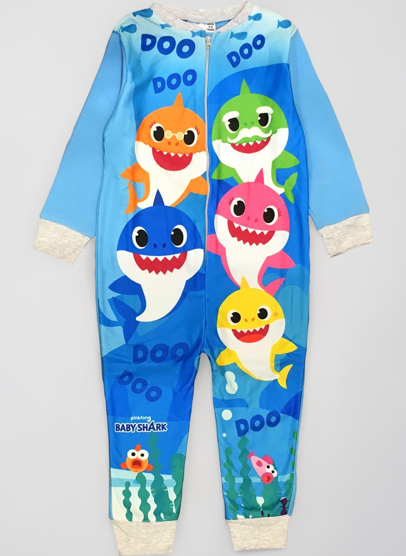 Boys Onesie, Sleepsuit, All In One Pyjamas, Blue, Age 12 Months - 6 Years