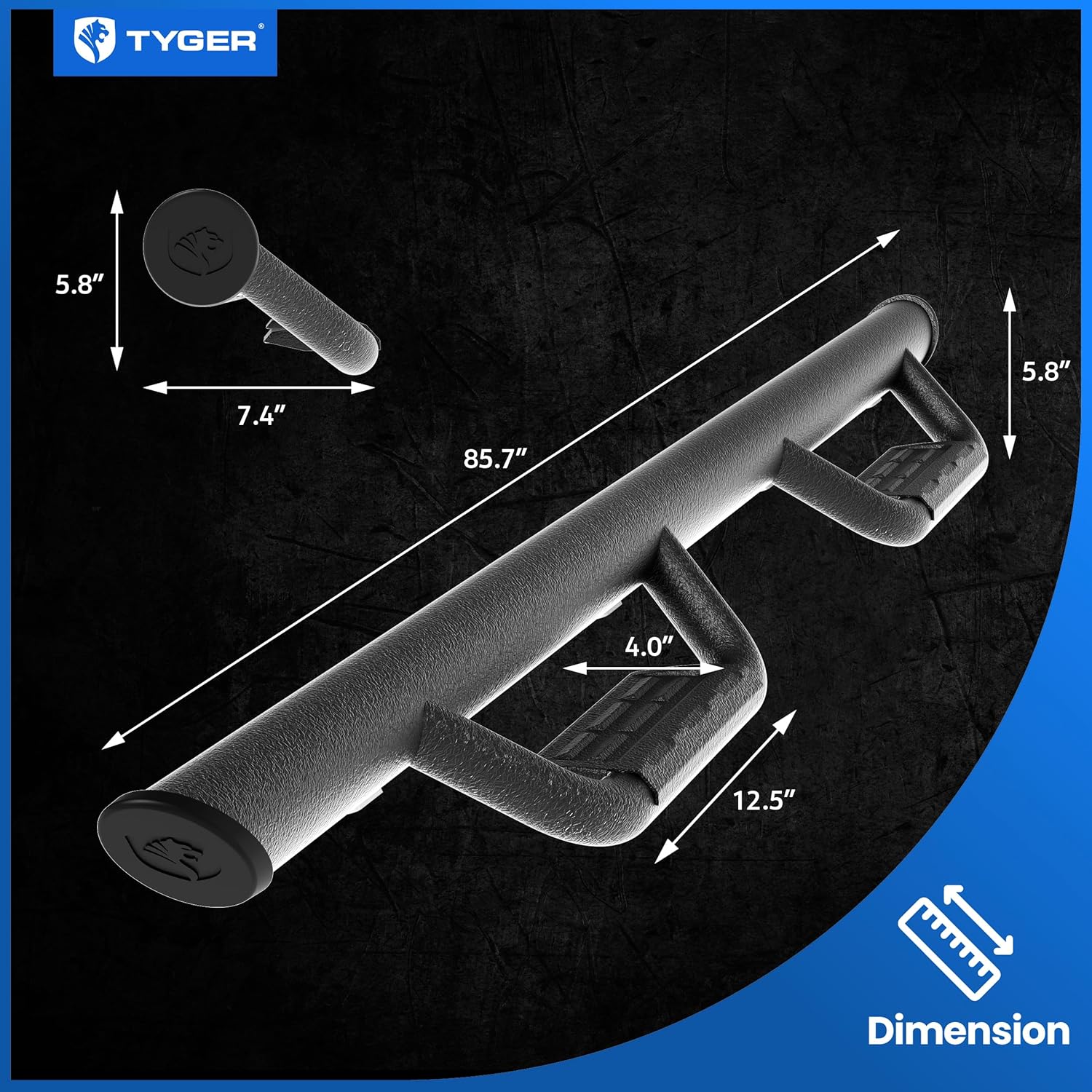 Tyger Auto Tyger Access Running Boards Compatible with 1999-2016 Ford F-250 F-350 Super Duty | Supercrew Cab | TG-AS2F24041 | Textured Black Drop Step Rail