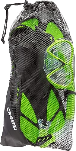 Miniatura 5 de Cressi Juego de snorkel para adultos (máscara, esnórquel, aletas ajustables) ideal para viajes, equipo ligero y colorido  Bonete Set