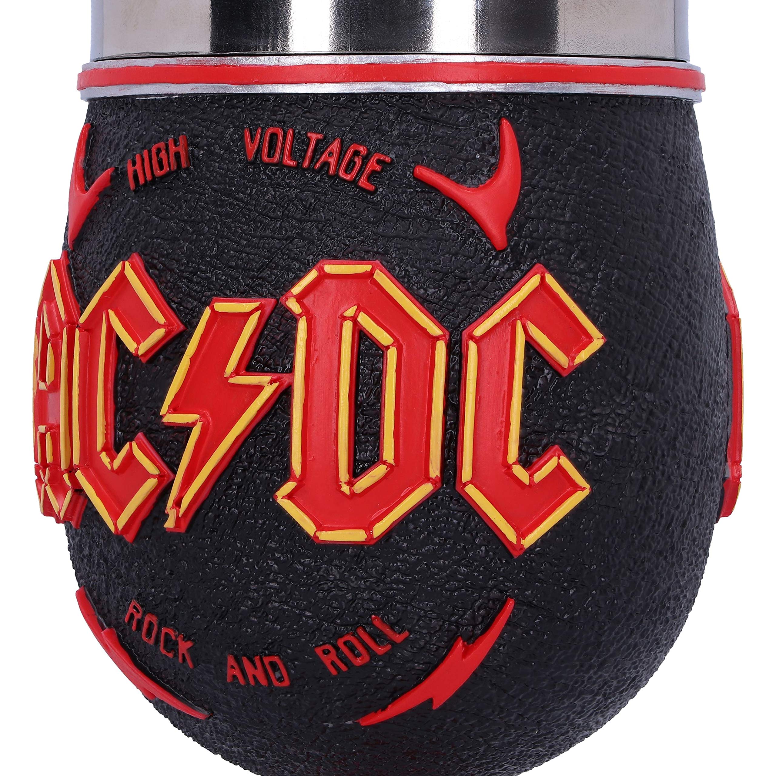 Nemesis Now AC/DC Hochspannungs Rock and Roll Kelch Beleuchtung Hörner Weinglas, Schwarz