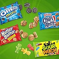 Vista 12 de OREO Mini galletas, Chips AHOY! Mini galletas, SOUR PATCH KIDS Candy & Nutter Butter Bites & Candy Bites & Candy Variety Pack, 32 paquetes