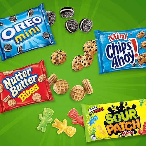 Miniatura 12 de OREO Mini galletas, Chips AHOY! Mini galletas, SOUR PATCH KIDS Candy & Nutter Butter Bites & Candy Bites & Candy Variety Pack, 32 paquetes de