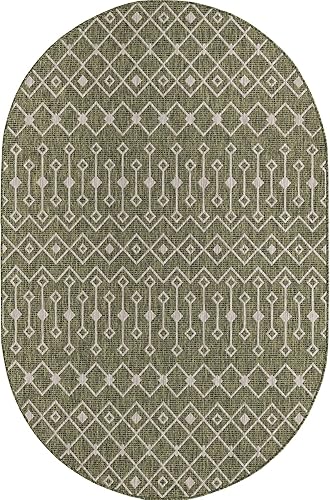 Vista 560 de Unique Loom Alfombra Colección enrejado Marroquí Celosía Transicional Interior y Exterior, Polipropileno Gris carbón/natural