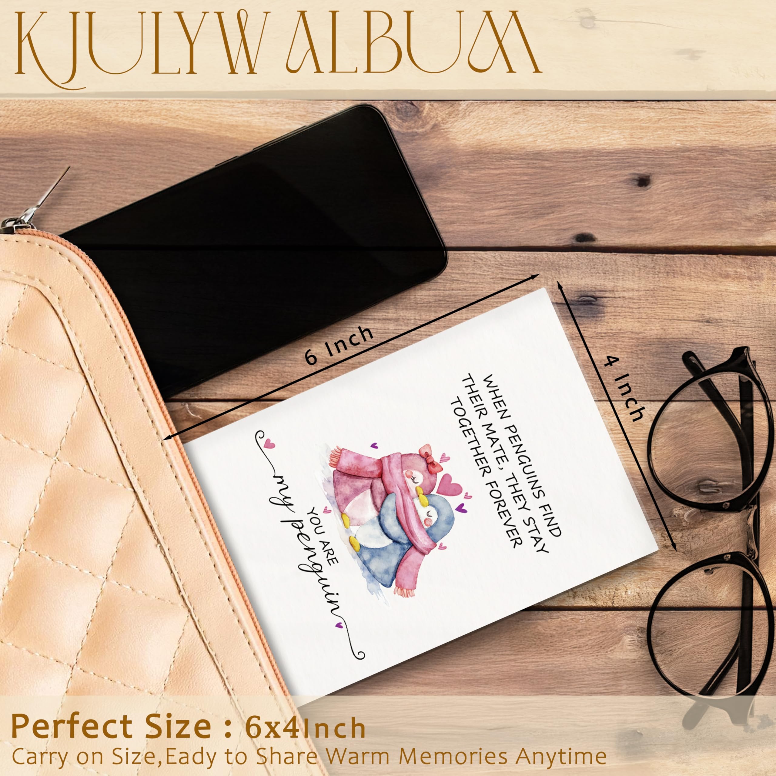 Valentinstags-Fotoalbum, 10 x 15 cm, Geschenk zum Jahrestag, Valentinstag, Geschenke für Freundin, Freund, You Are My Penguin, kleines Erinnerungs-Fotoalbum, Buch für 18 Taschen, für 36 Bilder