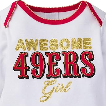 Gerber NFL Baby Girls 3-Pack Bodysuit Registry Gift Set Footed Pant and Cap
