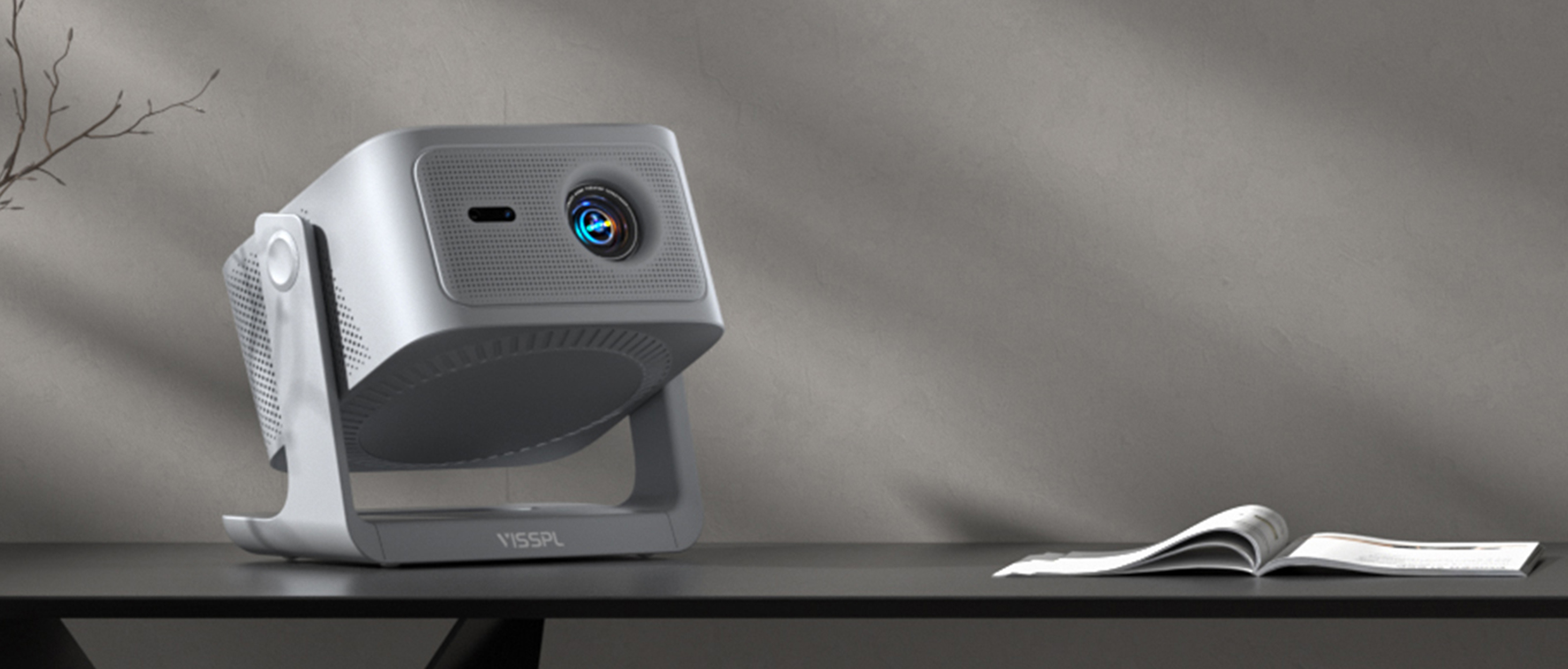 Image of 【Now with Netflix & 3000ANSI】Smart 4K Projector with WiFi and Bluetooth, VISSPL 3D Dolby Audio and Auto Focus Portable Outdoor Projector, Movie Home Theater Projectors Lamp Bulb for Bedroom /Ceiling