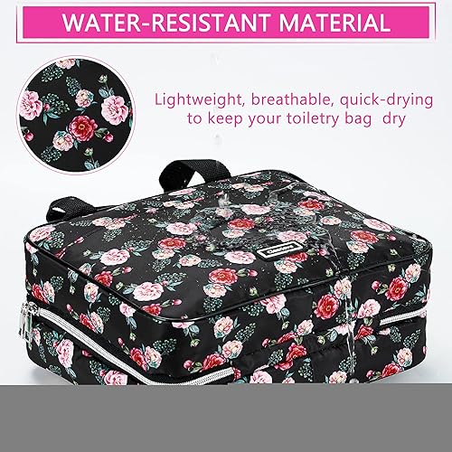 Miniatura 4 de Clearlove Neceser colgante de viaje para hombres y mujeres, bolsa de cosméticos de maquillaje resistente al agua con 4 compartimentos y 1 gancho