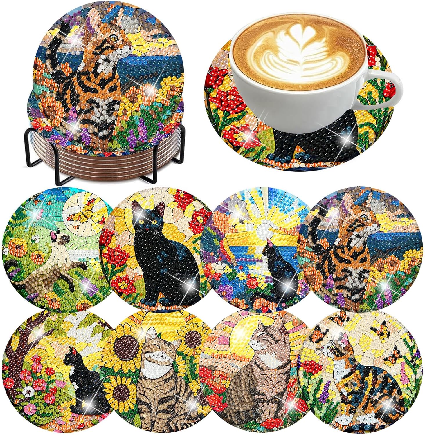 Cat Diamond Art Coasters Kit just $6.49 at Amazon