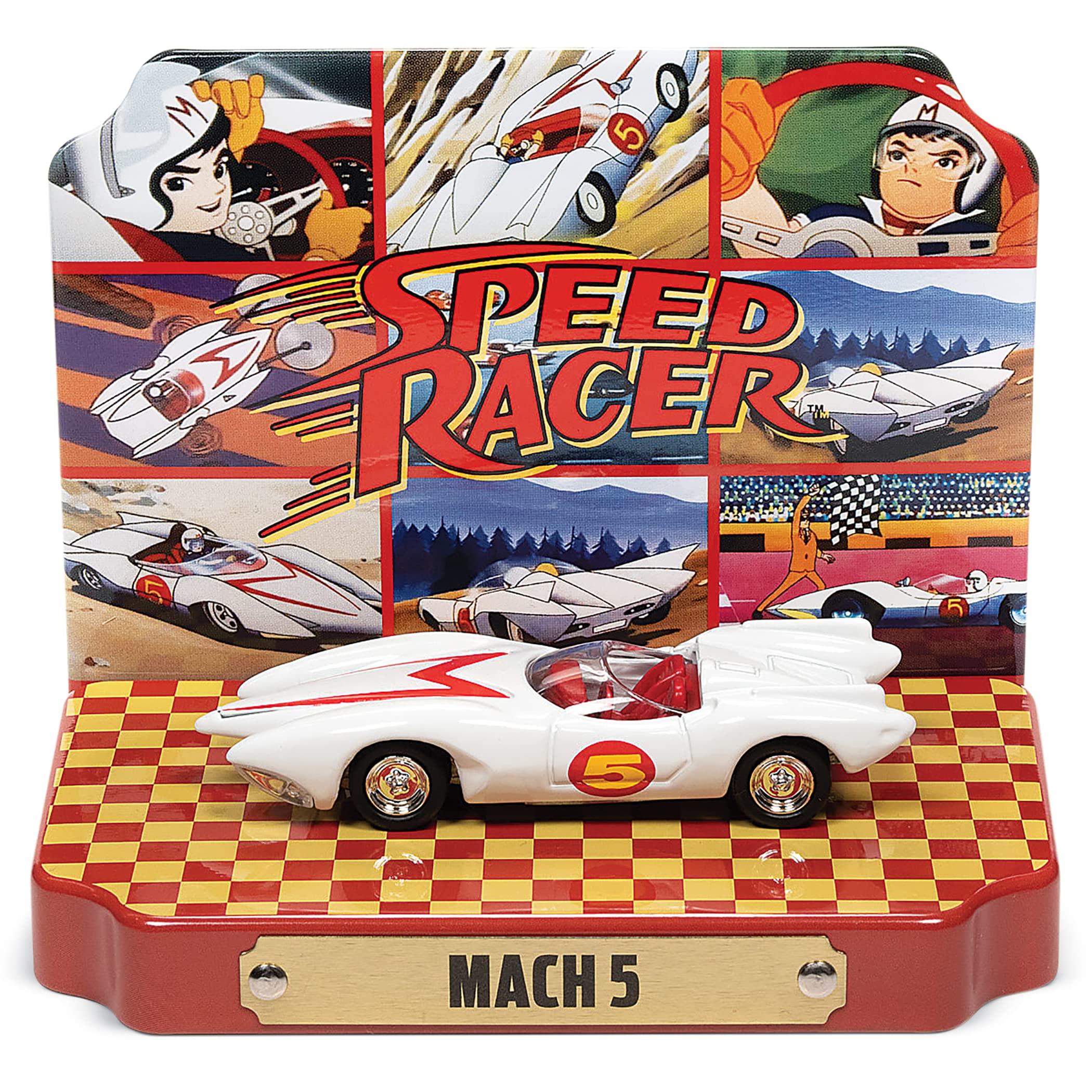 Speed Racer Mach 5 Five White with Collectible Tin Display Speed