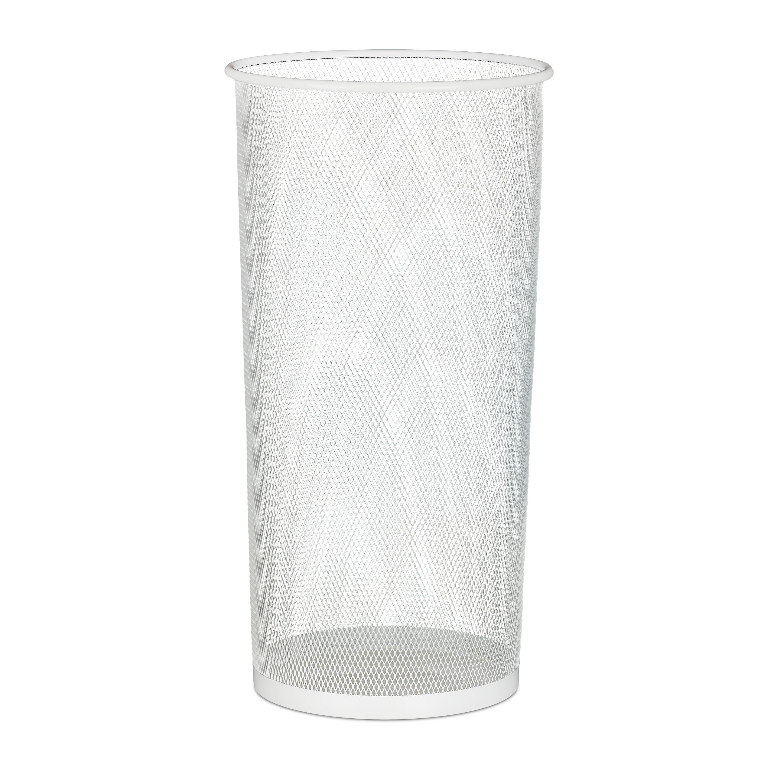 Relaxdays Portaombrelli, Porta Ombrelli & Bastoni da Passeggio, Rotondo, Metallo, Decorativo, 49,5 x 26 cm, Bianco