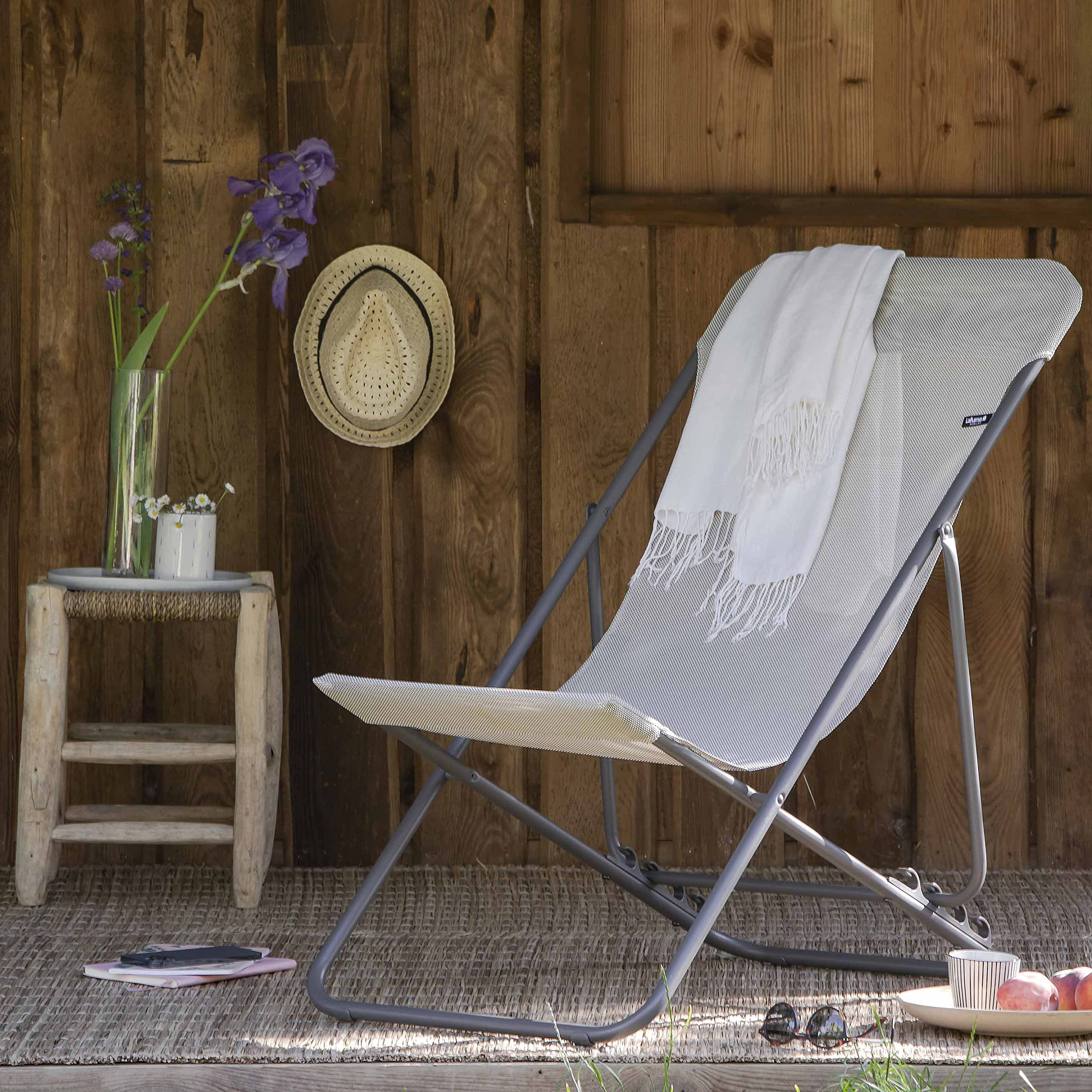 Lafuma Mobilier TRANSATUBE 2 Chaise, Batyline, Seigle II, 83 x 56 x 94 cm