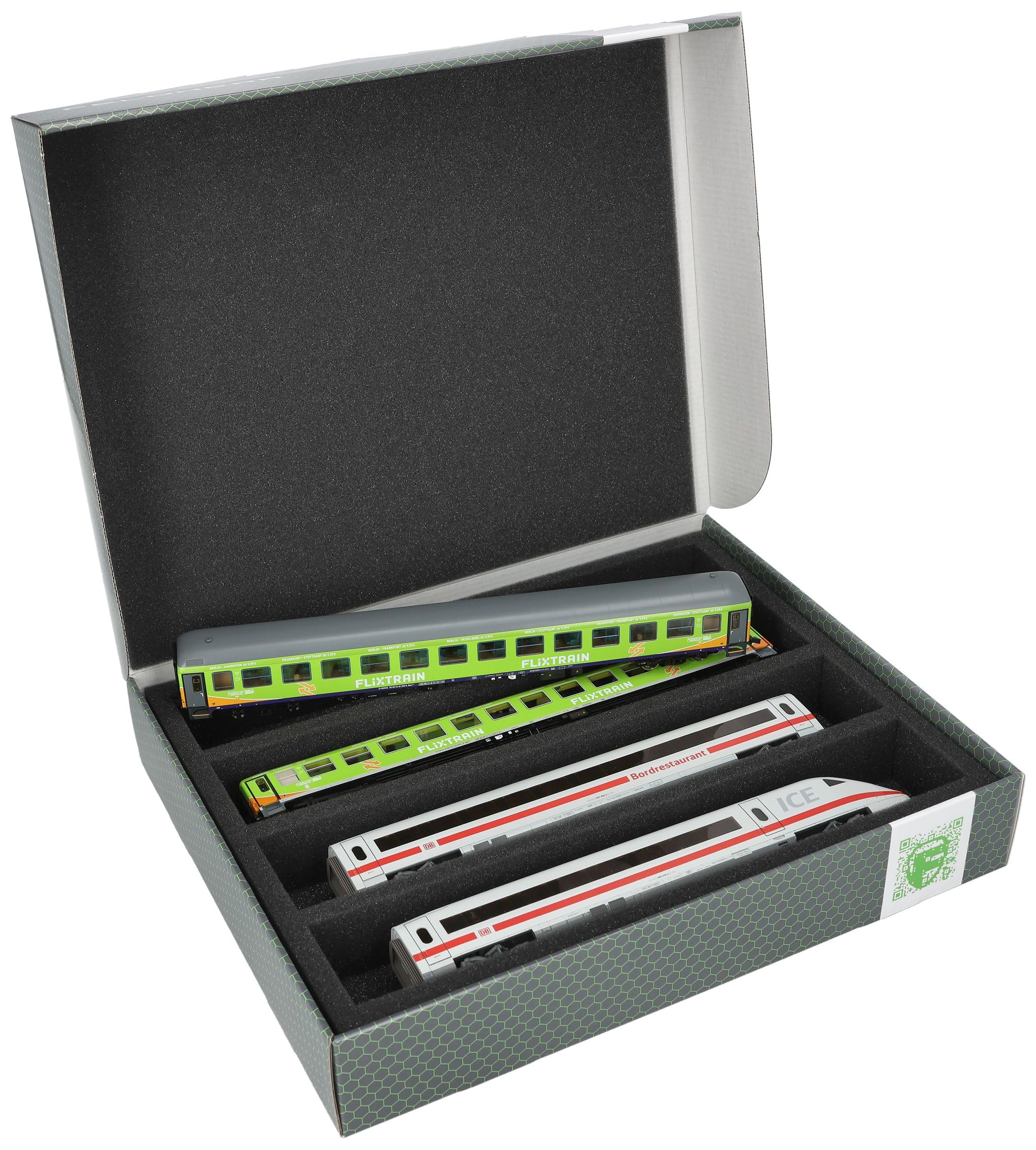 Feldherr Storage Box FSLB055 pour Les locomotives, Wagons et véhicules ferroviaires Miniatures - 4 emplacements pour l'écartement H0 - Horizontal, Amount:2 pcs.