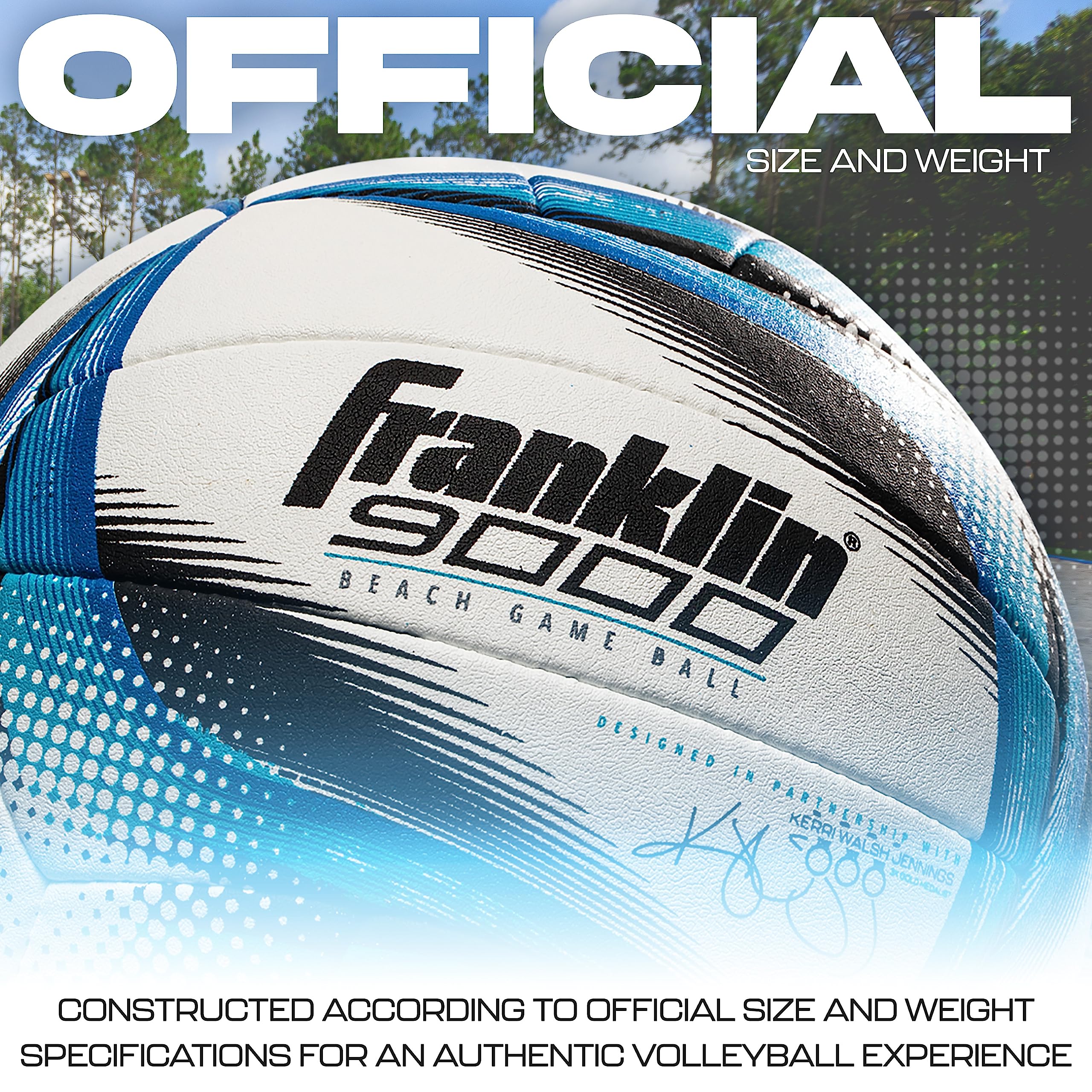 Franklin Sports Kerri Walsh Jennings 9000 Beachvolleyball, Weiß