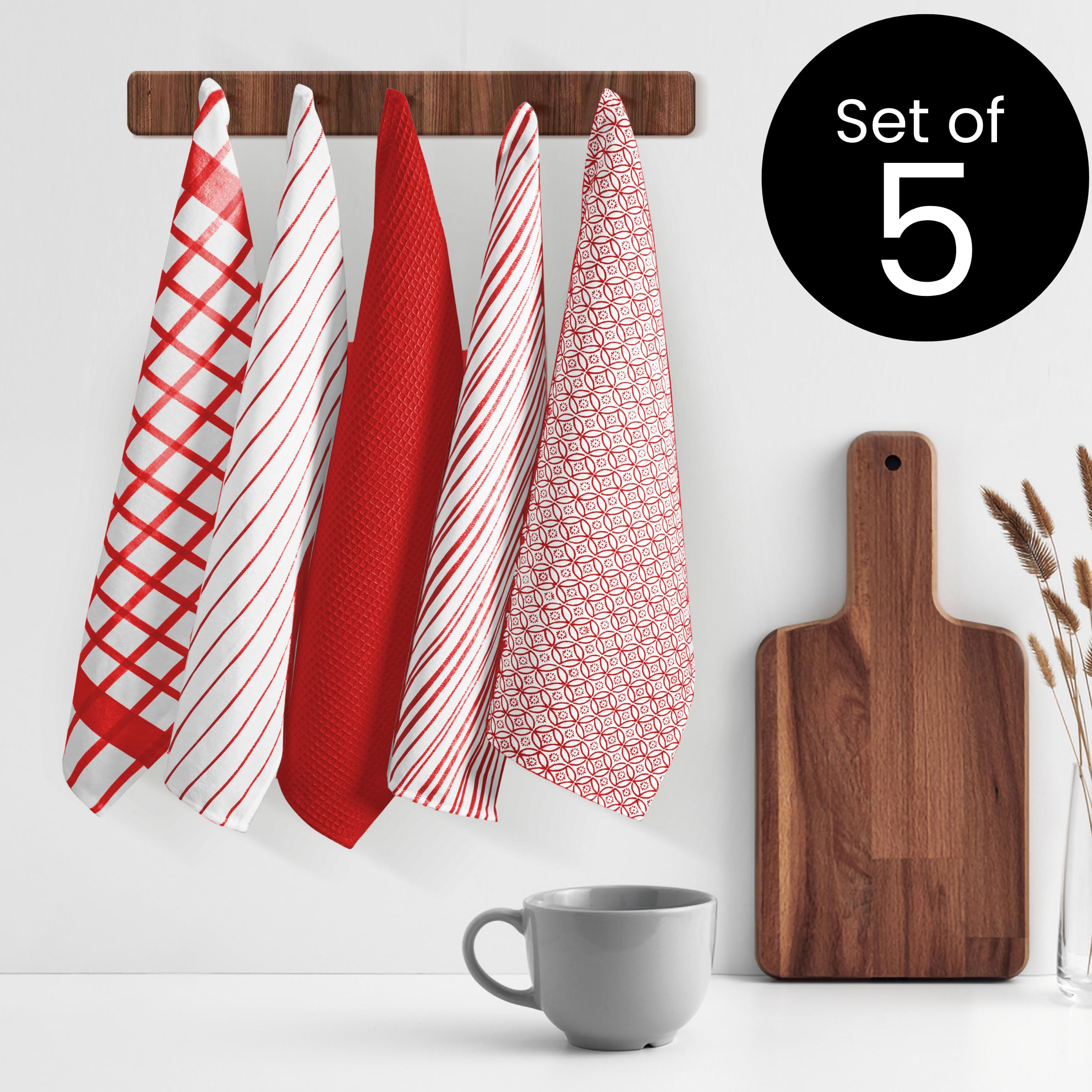 Dekorative Küchentücher Mit Punkten – 5er Set, Saugstark & Stylisch