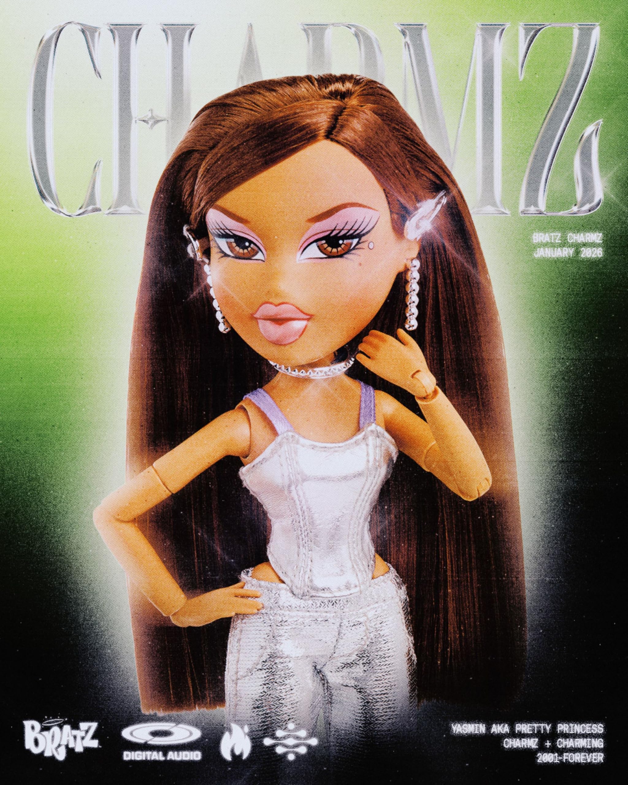 Bratz Charmz Yasmin, Fashion Doll with Collectible Charm Bracelet, Includes Outfit & Accessories - Image 4