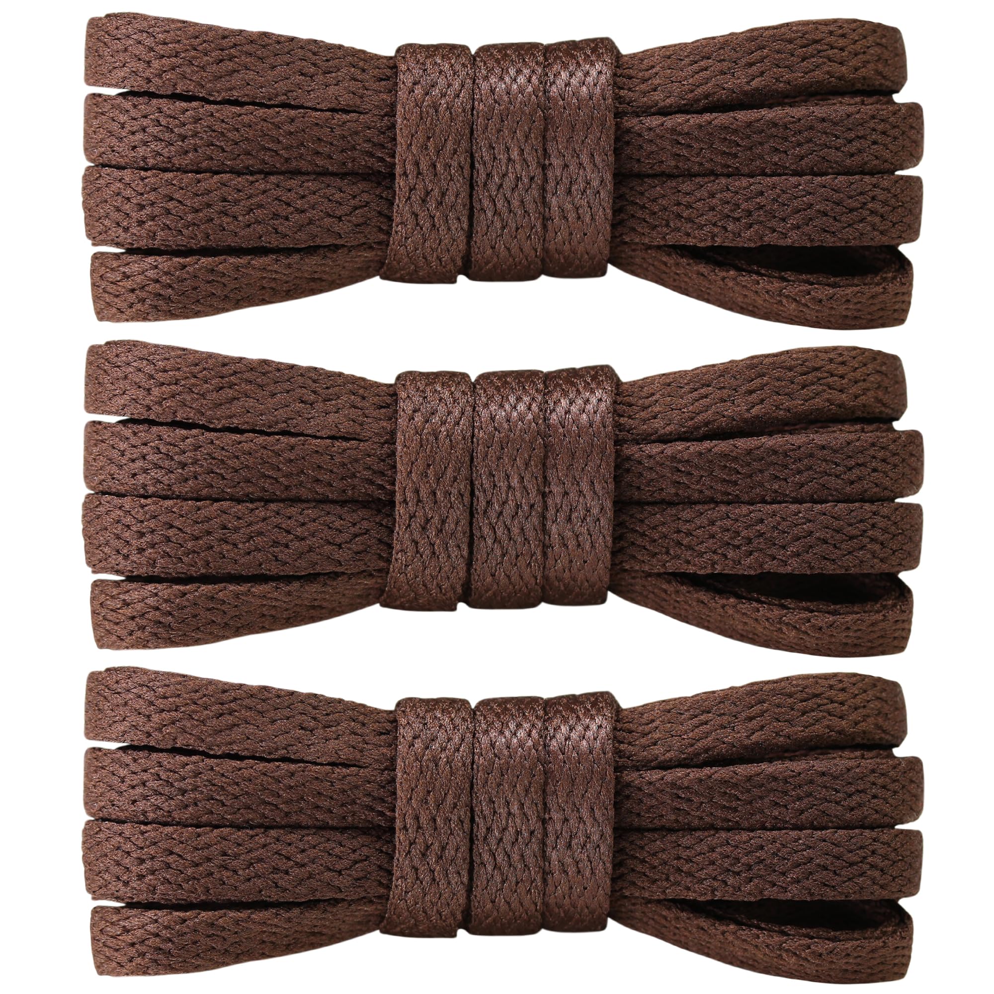 PTERYBIRD 3 Pairs Flat Shoe Laces for Sneakers,5/16" Wide Shoelaces,Durable Replacement Laces for Converse Air Force 1