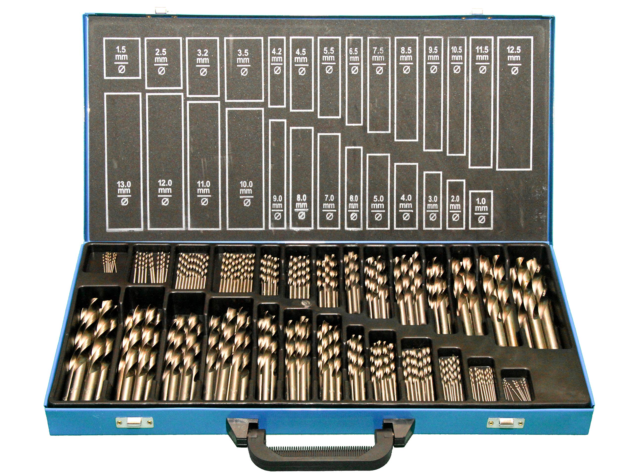 Metallbohrer-Set 230-tlg. 1-13 mm - HSS-R Spiralbohrer DIN 338 - Kanten geschliffen (EG) - Für Metall, Holz, Kunststoff - Industriequalität - PeTools
