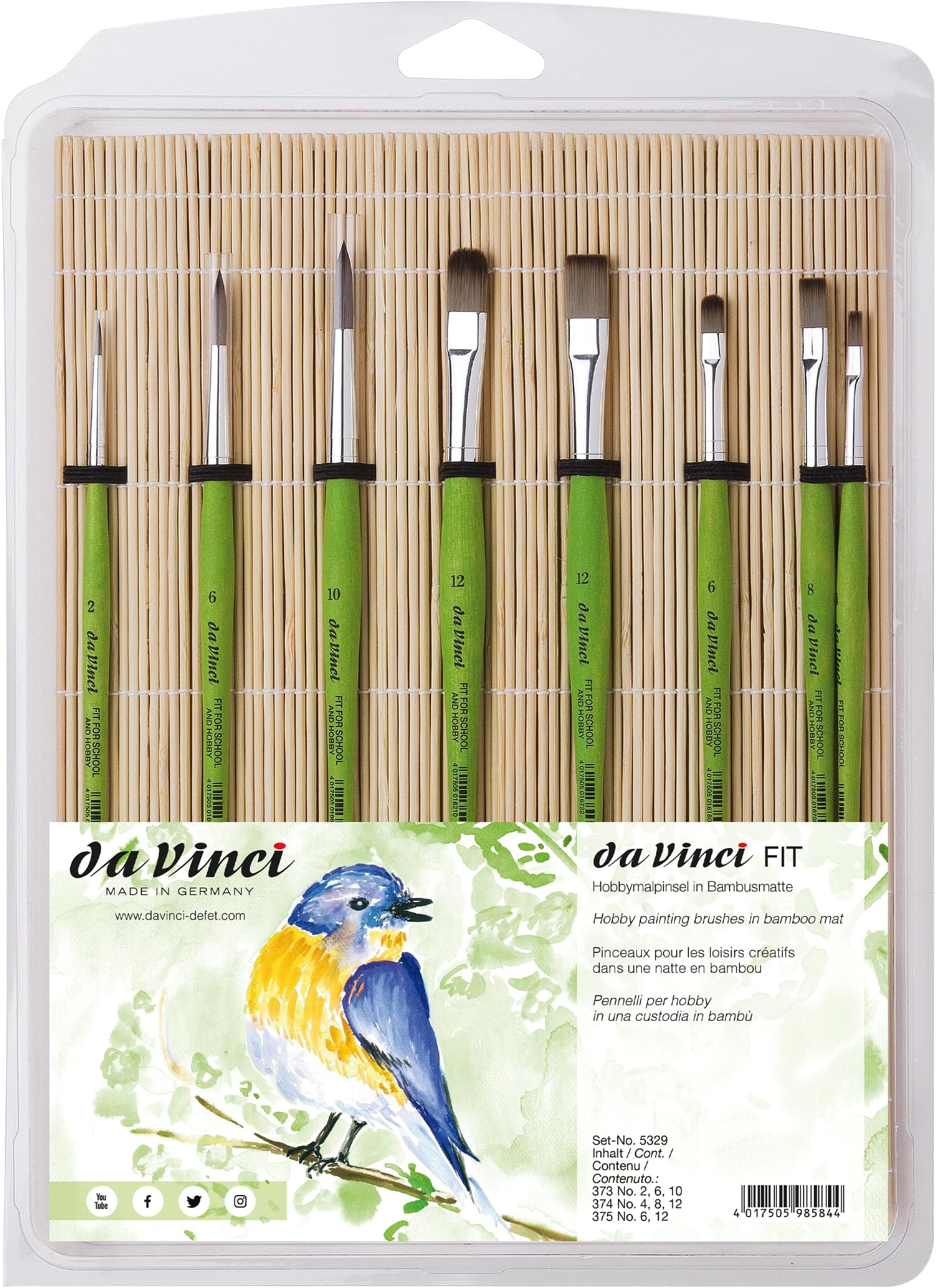Student Student Brush Set, Black 8 Each