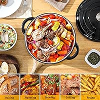 Vista 5 de Velaze 7.5 QT Dutch Oven Pot with Lid, Enameled Cast Iron Dutch Oven with Dual Handles for Sourdough Bread Baking, Cooking, Non-stick Enamel Coated