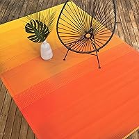 Vista 19 de Fab Habitat - Tapete para exteriores a rayas, plástico reciclado prémium, impermeable, resistente a la decoloración, para patio, terraza, balcón