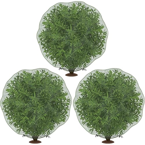 codree 3 Pcs Deer Netting for Plants- 7.8 x 7.8 Ft Deer Plant Netting Cover- Reusable Garden Plants Mesh Netting to Protect Undershrub Plant from Deer, Birds and Other Animals