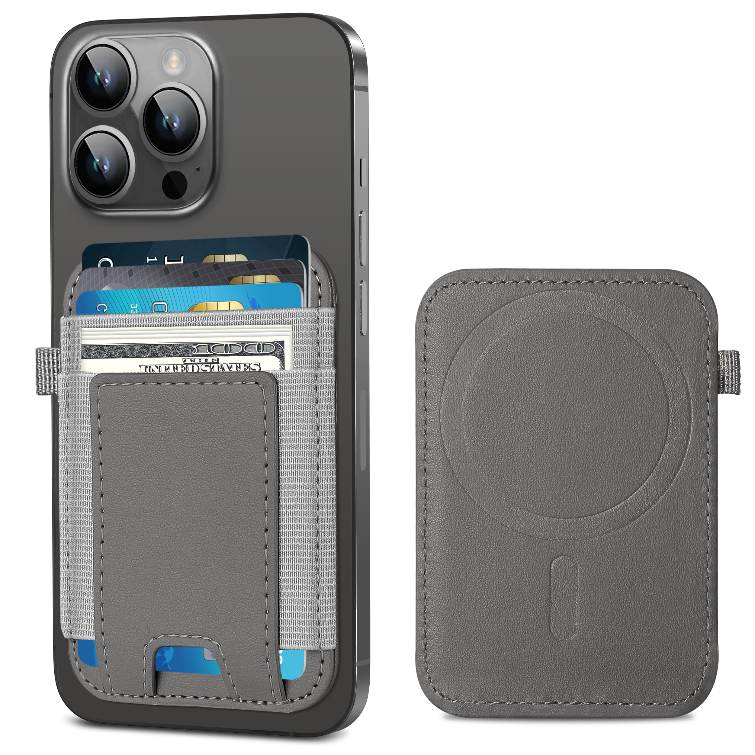 ExtreLife Magnetic Card Wallet Holder with Magsafe, Gray