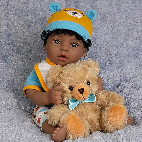 EKOKIZ Muñeca de bebé realista Reborn de 18 pulgadas, muñeca de bebé recién nacido, cuerpo de tela suave, muñecas de bebé de la vida real para niños