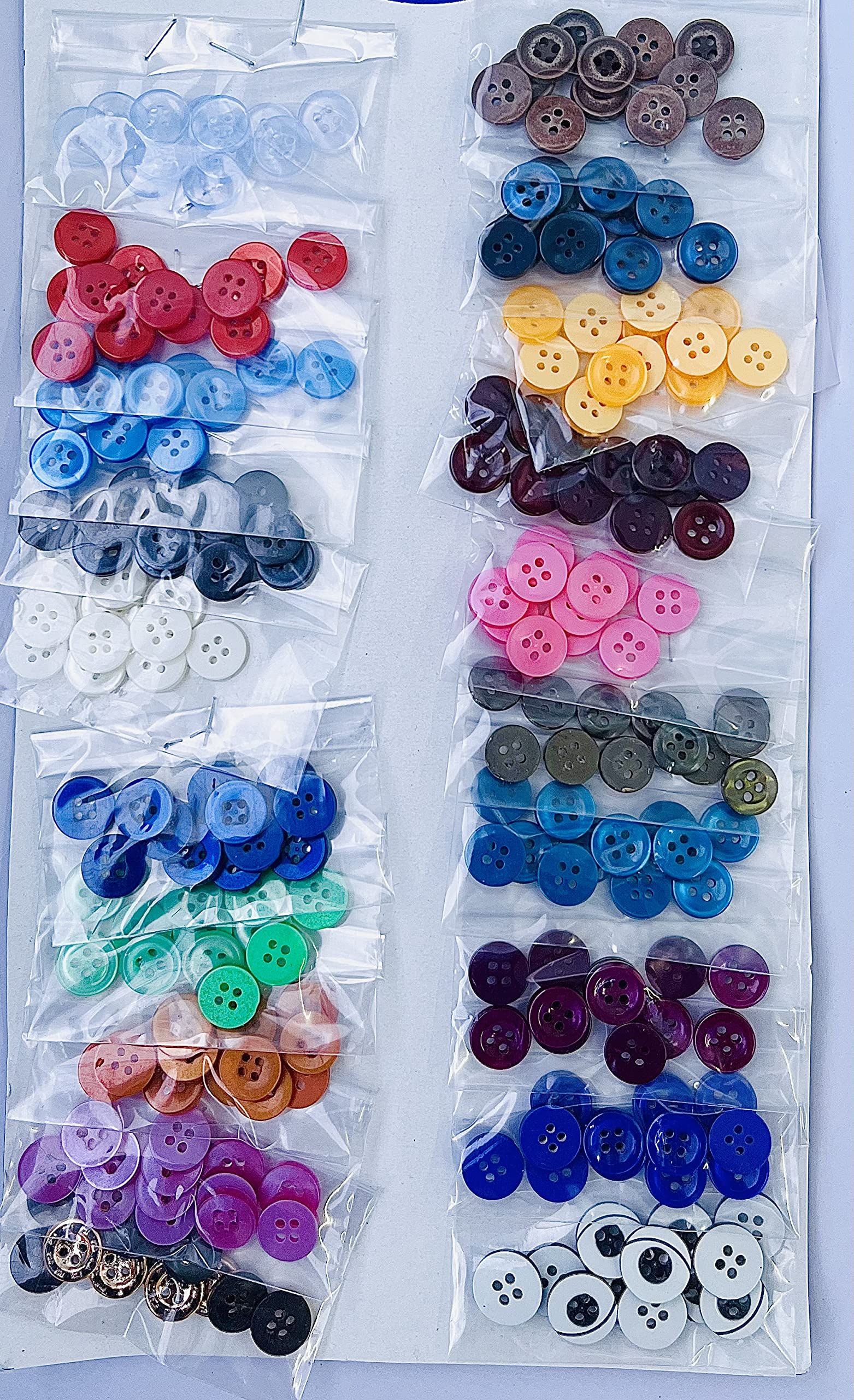 Krishna Multi Color Shirt Buttons 4 Hole Buttons Pack of 240 Piece / 12 Piece x 20 Colours Inside/ Arts and Craft Button/ Shirts Button for Men and Women