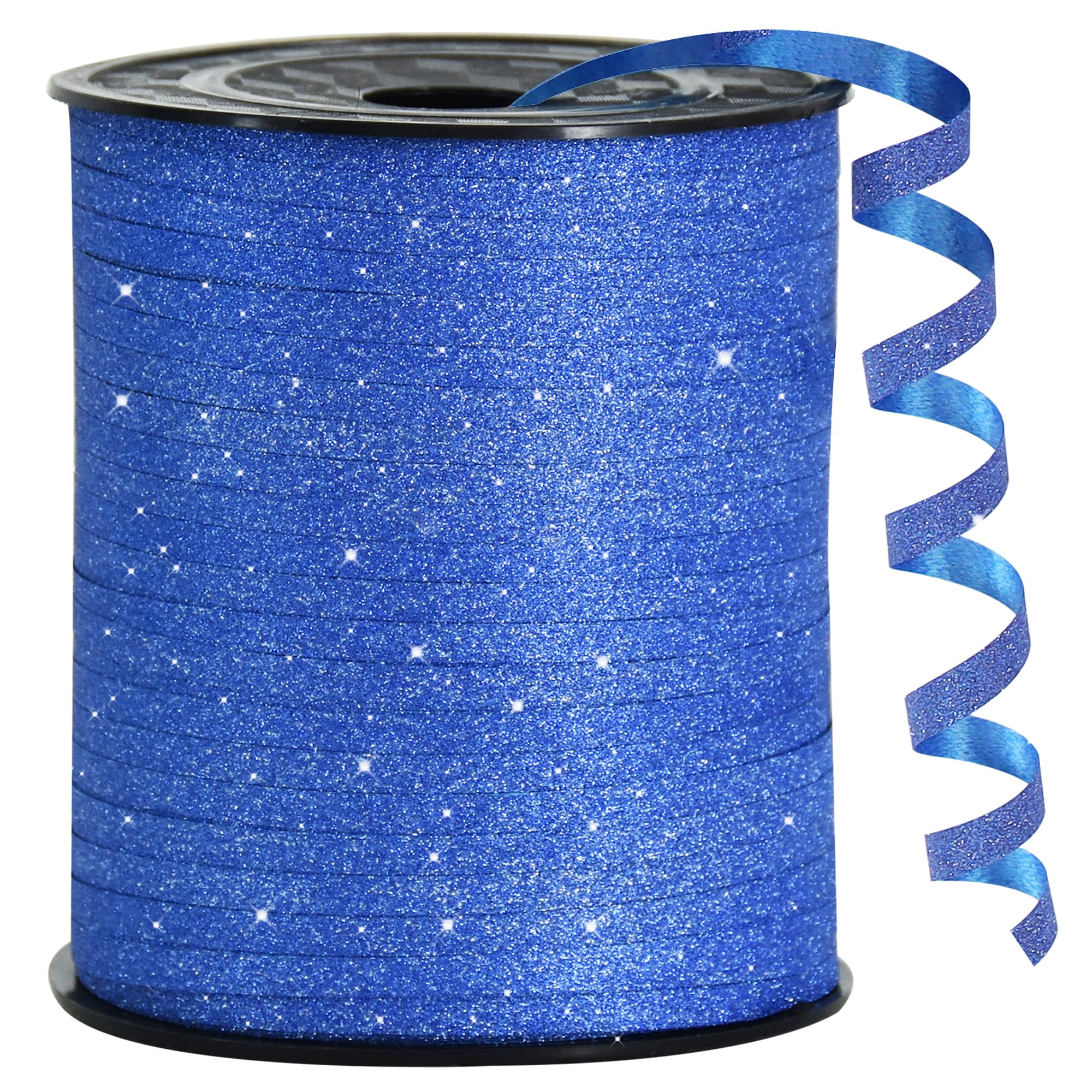 BEISHIDA 500 Yards Blue Glitter Ribbon Curling Crimped, Glitter Ribbon Balloon String Shiny for Gift Wrapping &amp;Birthday Party Festival Art Craft Decor Florist Flowers Decoration