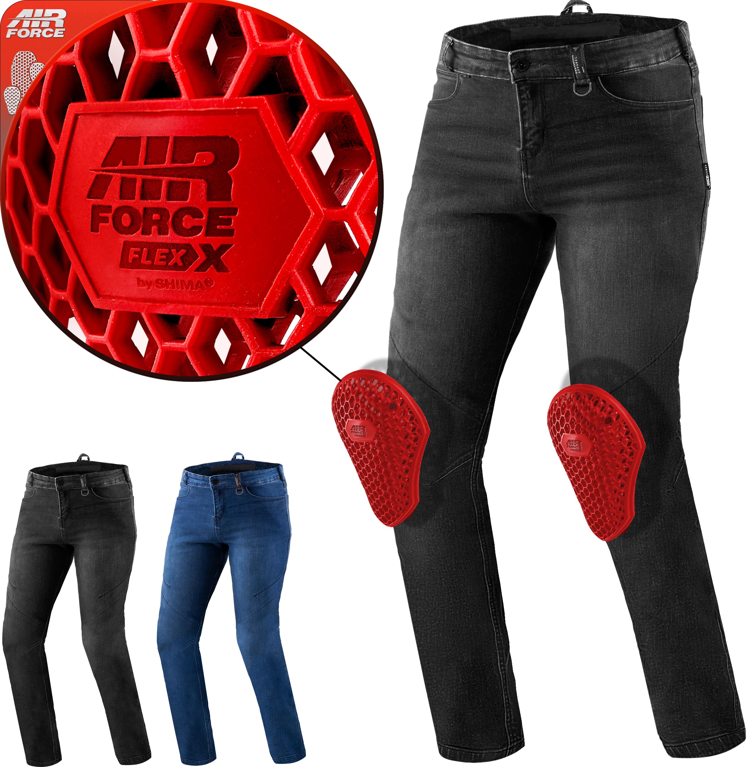 SHIMA Rider Motorcycle Jeans for Men Airforce Knee Protectors