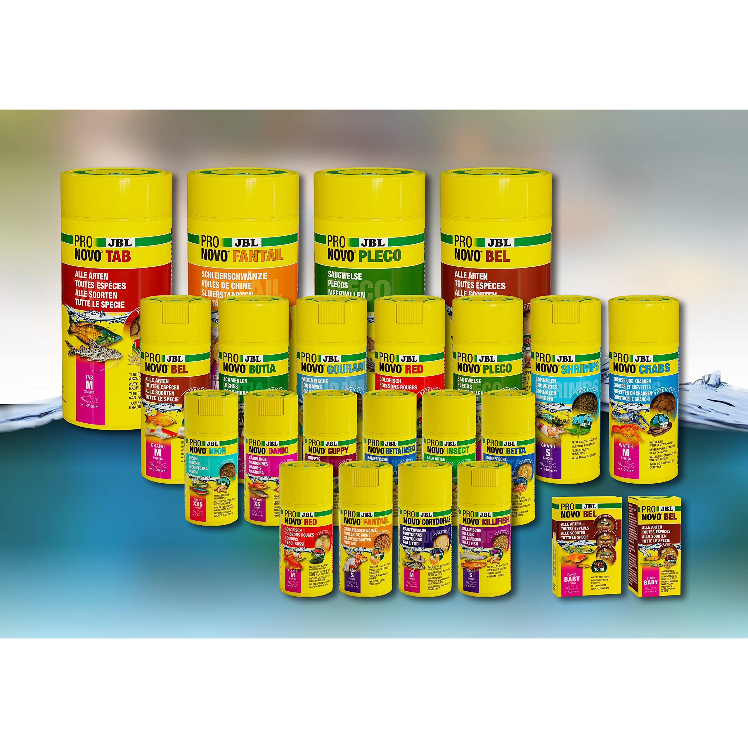 JBL PRONOVO BEL FLAKES, główny pokarm dla wszystkich ryb akwariowych 3-10 cm, płatki pokarmu dla ryb, rozmiar S, 100 ml