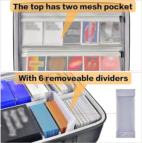 Miniatura 6 de ALLPRIMO Caja de almacenamiento para más de 2700 tarjetas, organizador de viaje compatible con TCGpara Topps Baseball Sportspara C.A.HUNOpara