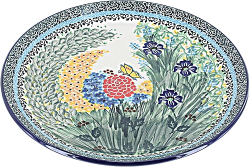 Miniatura 7 de Plato llano de gallo de granero de cerámica polaca Blue Rose