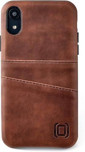 Miniatura 8 de Dockem Funda tipo cartera para iPhone XR placa metálica integrada para montaje magnético y 2 tarjeteros (6.1" Exec M2, cuero sintético, marrón)
