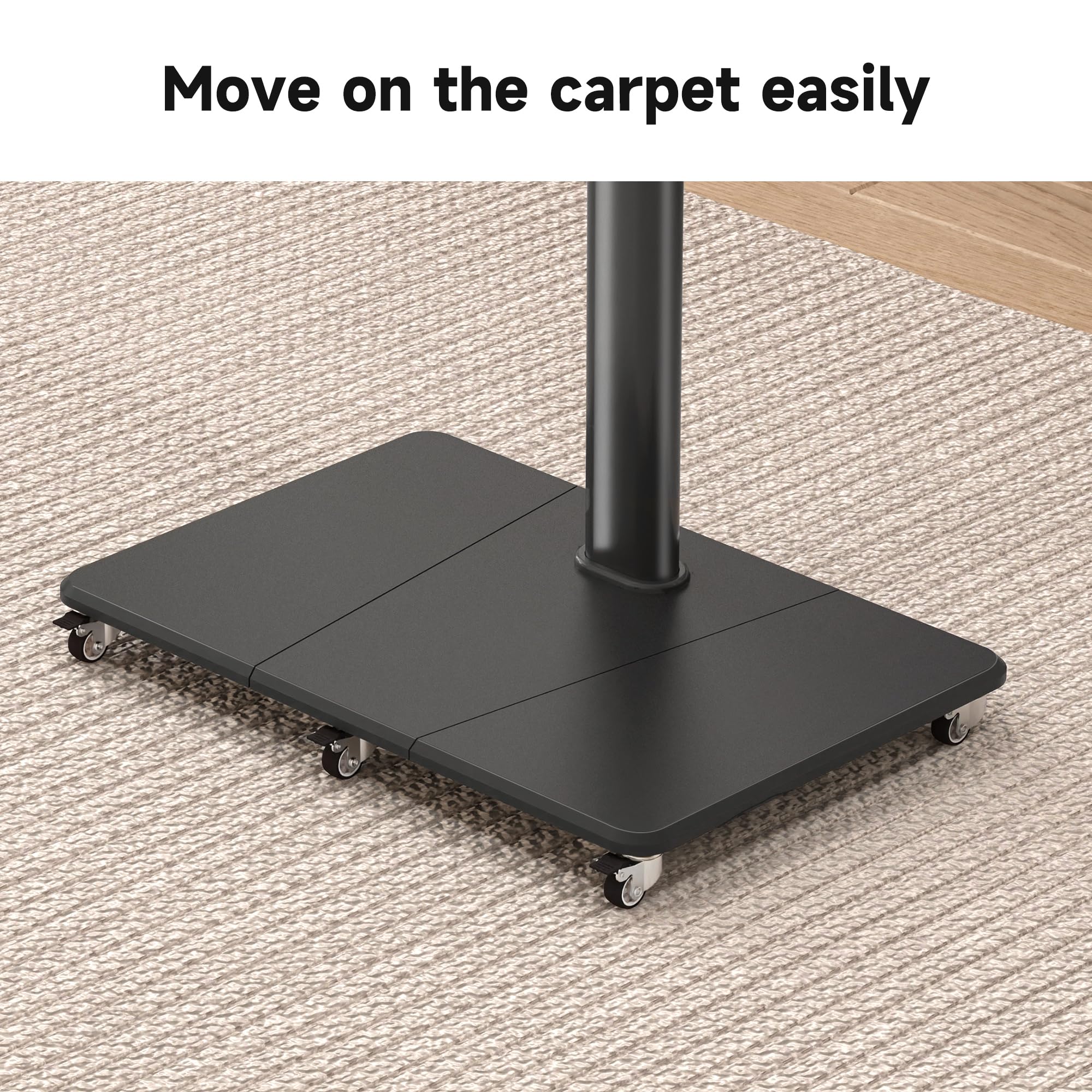 XINLEI Soporte TV enrollable con ruedas, soporte de TV con ruedas ajustable en altura para pantallas planas de 42 a 70 pulgadas hasta 40 kg. Máx. VESA 600 x 400 mm