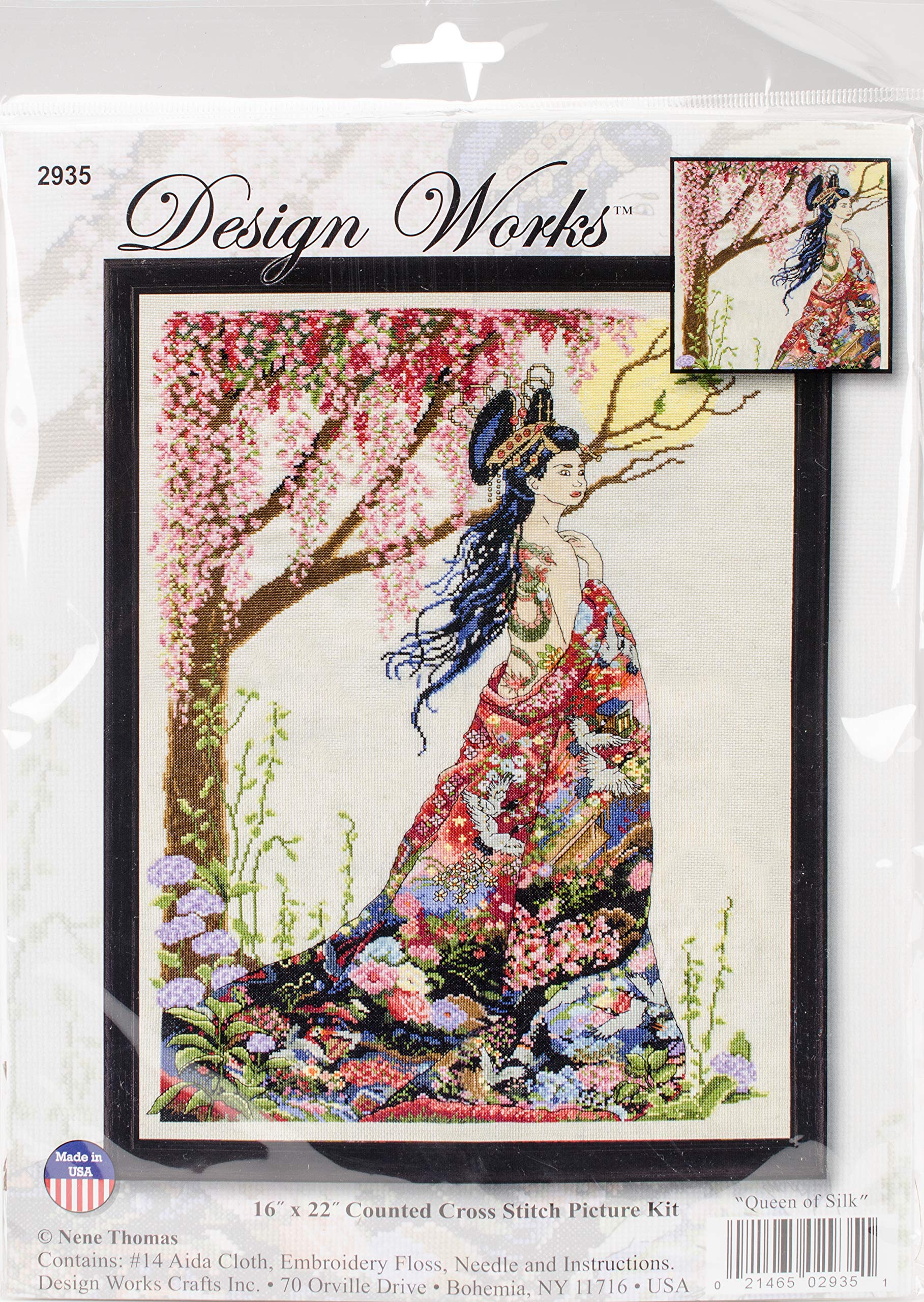 Queen of Silk Cross Stitch Kit, Cotton, Multi-Colour, 40 x 56 x 0.1 cm