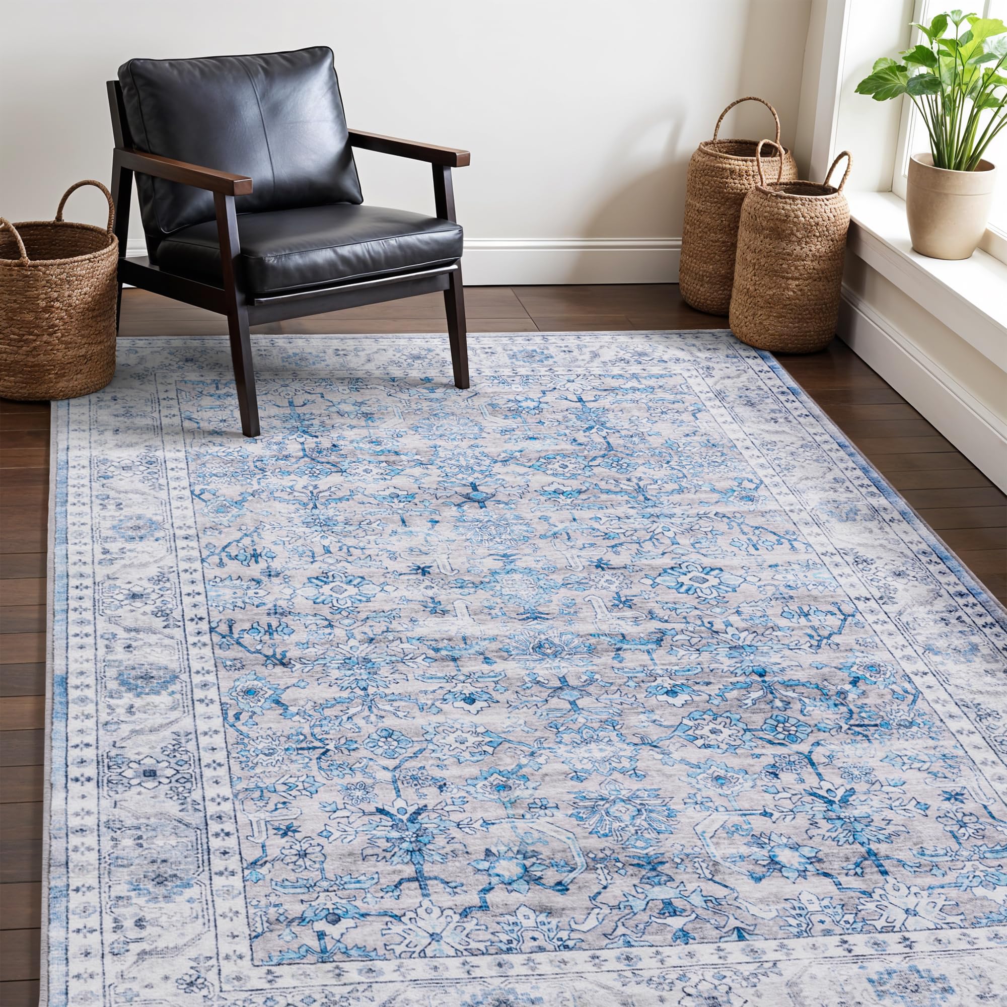 Tapis vintage lavable en machine et ultra doux pour un entretien facile